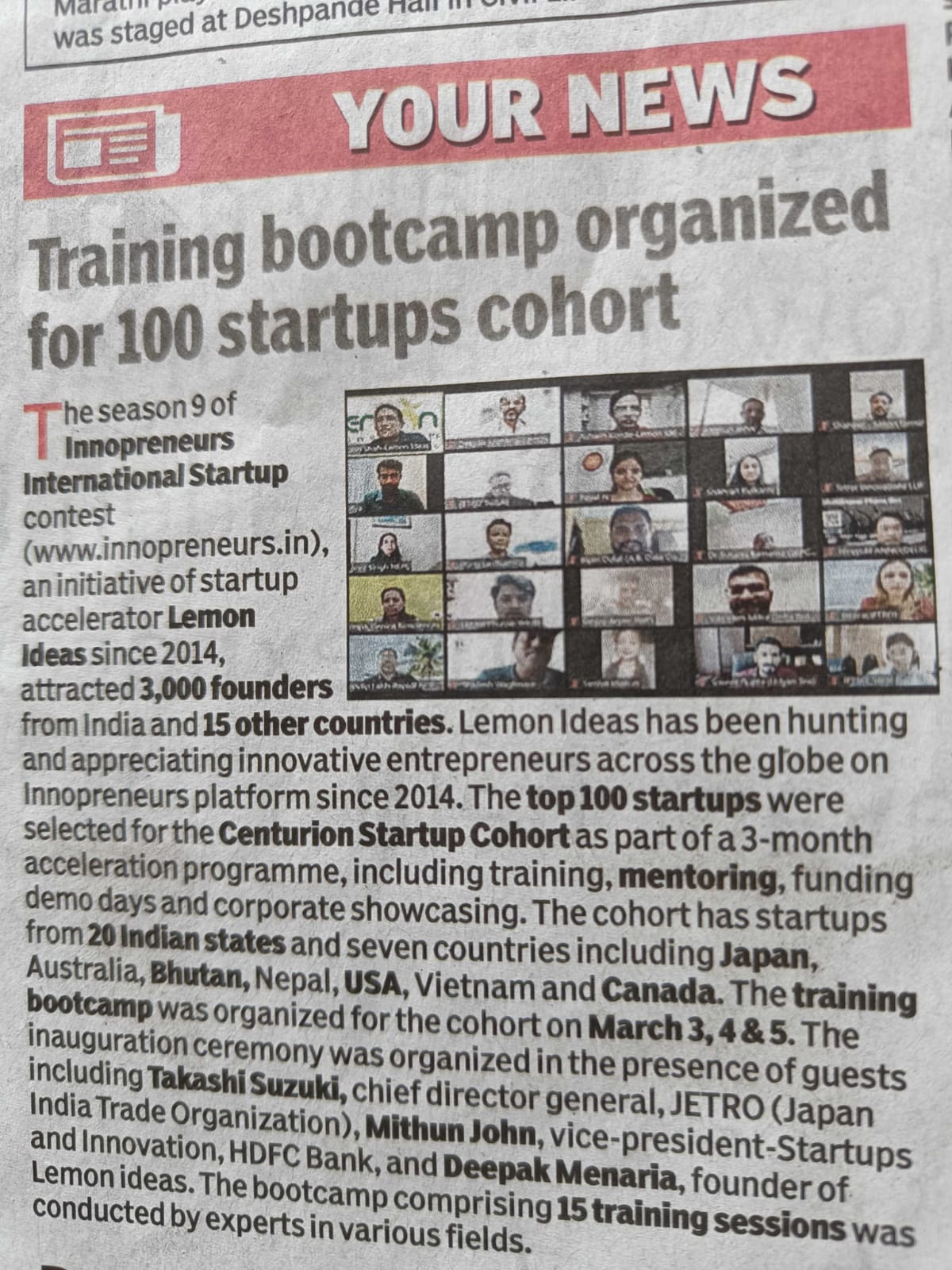 Featured in Startup Boot Camp India: Hiroyuki ANNO